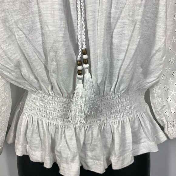 Lauren Ralph Lauren Womens Eyelet Off-The-Shoulder Pullover Top White Size Mediu - Picture 5 of 11